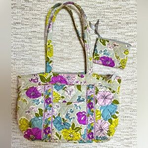 Vera Bradley Watercolor Floral purse with matching pouch